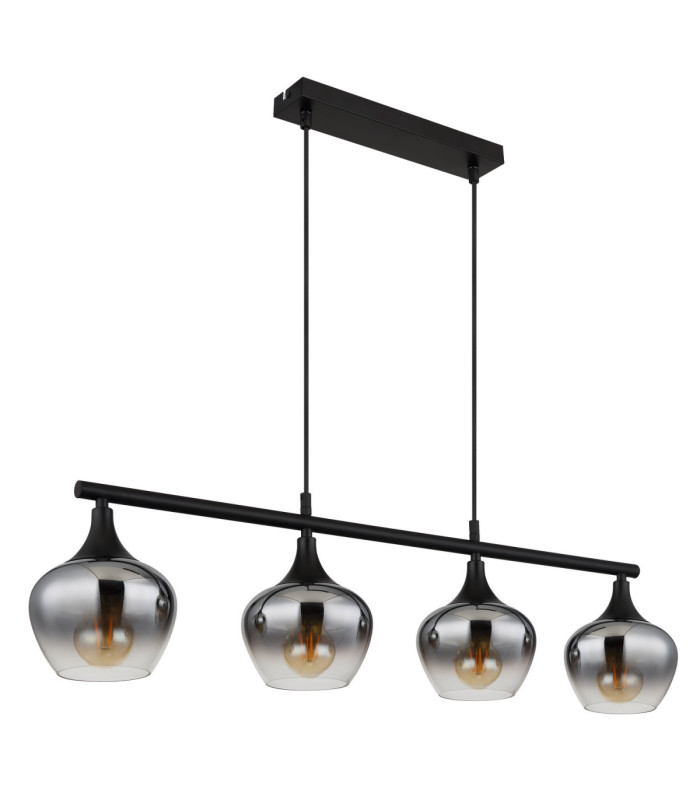 Maxy Bar Pendant Ceiling Light Matt Black 4x E27-2