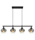 Maxy Bar Pendant Ceiling Light Matt Black 4x E27-3