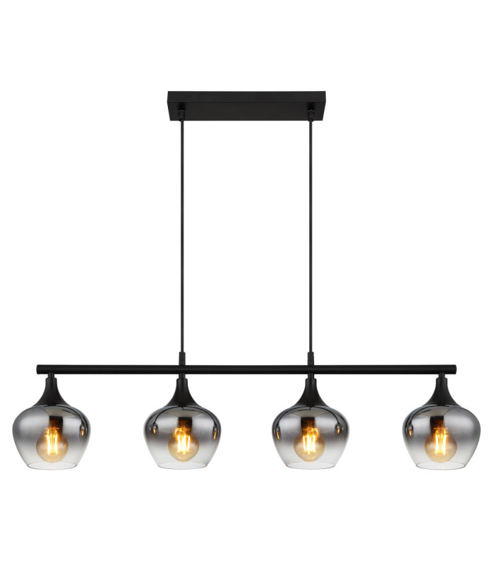 Maxy Bar Pendant Ceiling Light Matt Black 4x E27-3