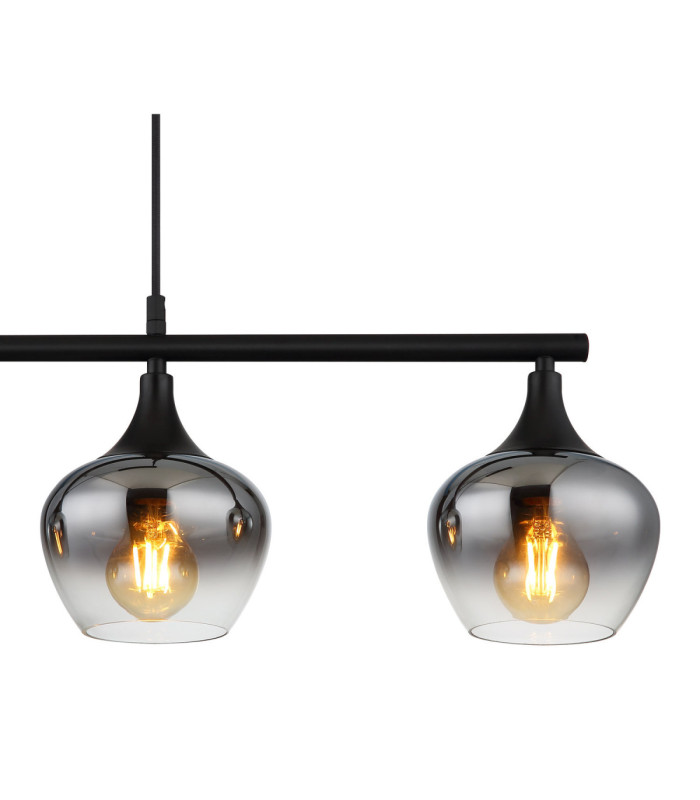 Maxy Bar Pendant Ceiling Light Matt Black 4x E27-4