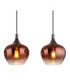 Maxy Bar Pendant Ceiling Light Matt Black Glass Copper Shade 4x E27-4