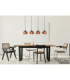 Maxy Bar Pendant Ceiling Light Matt Black Glass Copper Shade 4x E27-5