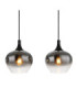 Maxy Bar Pendant Ceiling Light Matt Black Glass Smoke Shade 4x E27-4