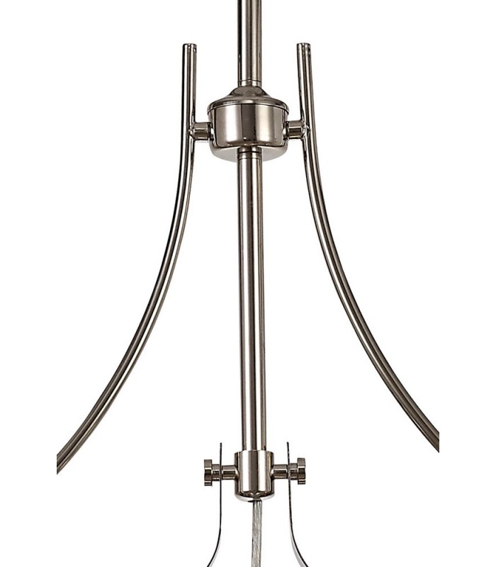 Linear Ceiling Pendant, 3 x E27, Polished Nickel, Frosted Glass - 7