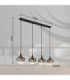 Maxy Bar Pendant Ceiling Light Matt Black Glass Smoke Shade 4x E27-9