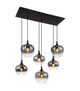 Maxy Cluster Pendant Ceiling Light Matt Black 6x E27-1