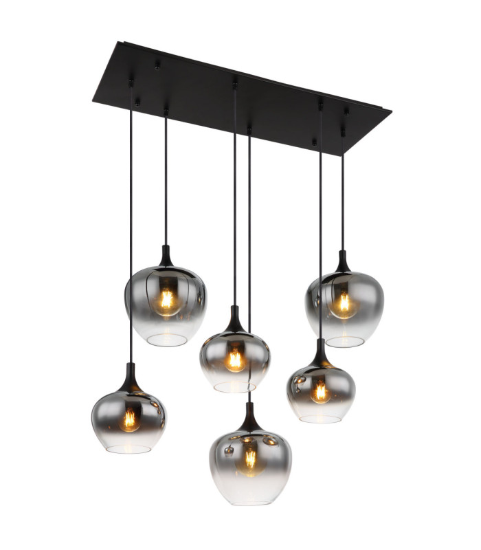 Maxy Cluster Pendant Ceiling Light Matt Black 6x E27-1