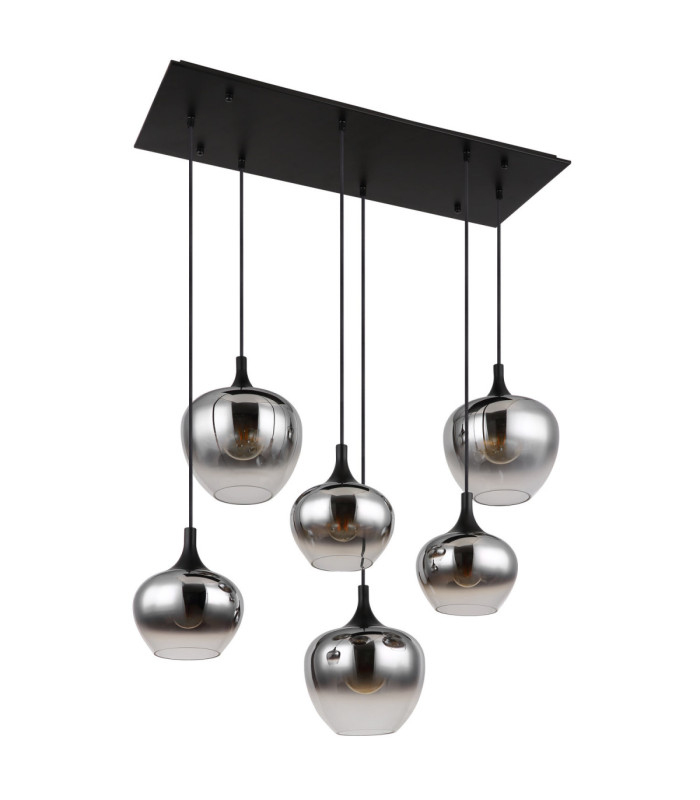 Maxy Cluster Pendant Ceiling Light Matt Black 6x E27-2