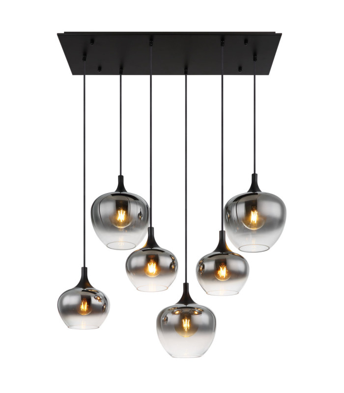 Maxy Cluster Pendant Ceiling Light Matt Black 6x E27-3
