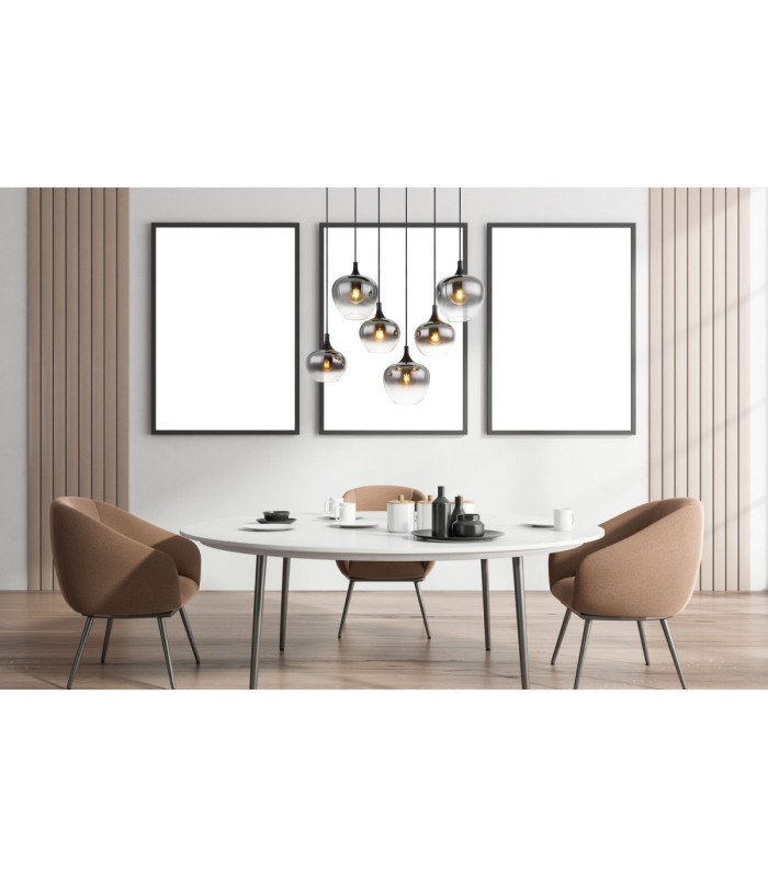 Maxy Cluster Pendant Ceiling Light Matt Black 6x E27-5