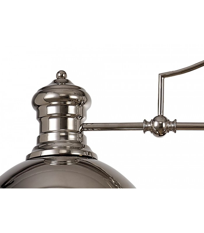 Linear Ceiling Pendant, 3 x E27, Polished Nickel, Frosted Glass - 8