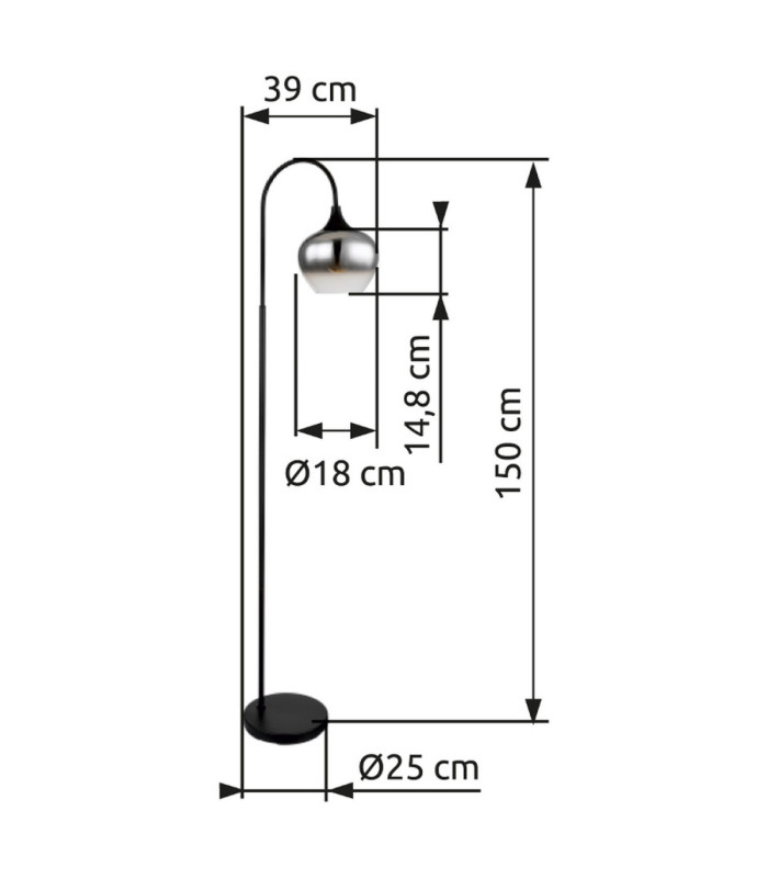Maxy Floor Lamp Matt Black 1x E27-6