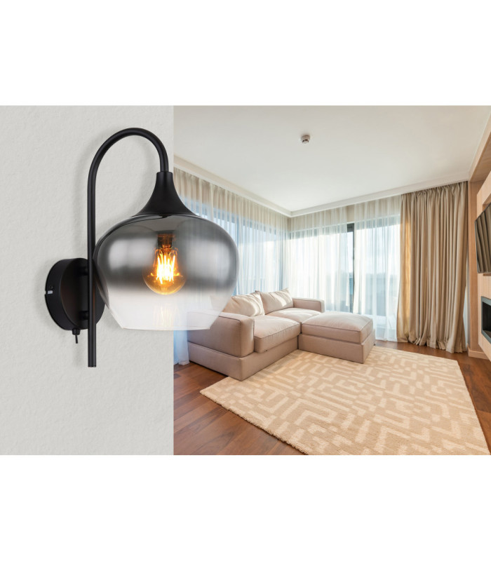 Maxy Dome Wall Lamp Matt Black 1x E27-4