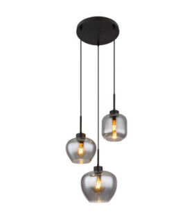 Matt Cluster Pendant Ceiling Light Matt Black 3x E27-1