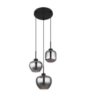 Matt Cluster Pendant Ceiling Light Matt Black 3x E27-2