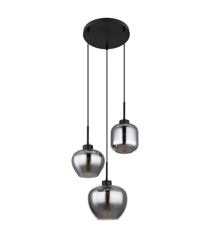 Matt Cluster Pendant Ceiling Light Matt Black 3x E27-2