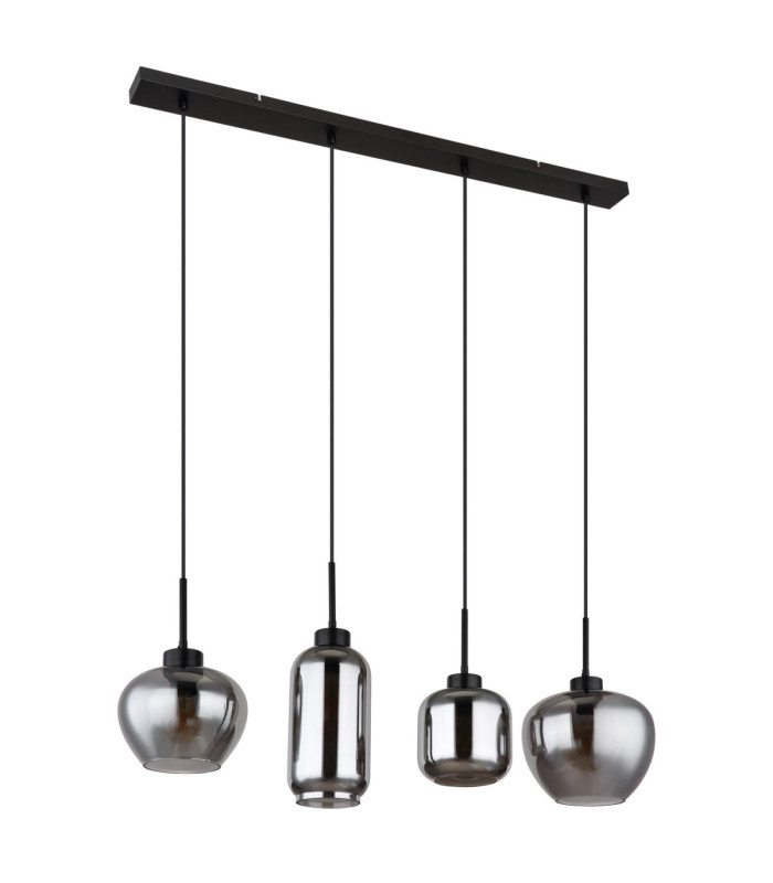 Matt Bar Pendant Ceiling Light Matt Black 4x E27-2