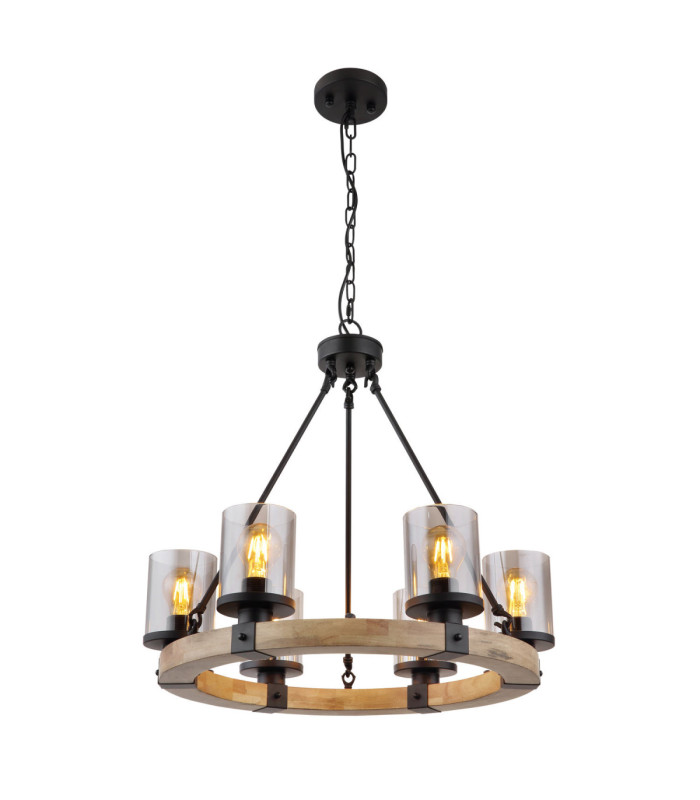 Lila Multi Arm Pendant Ceiling Light Matt Black 6x E27-1