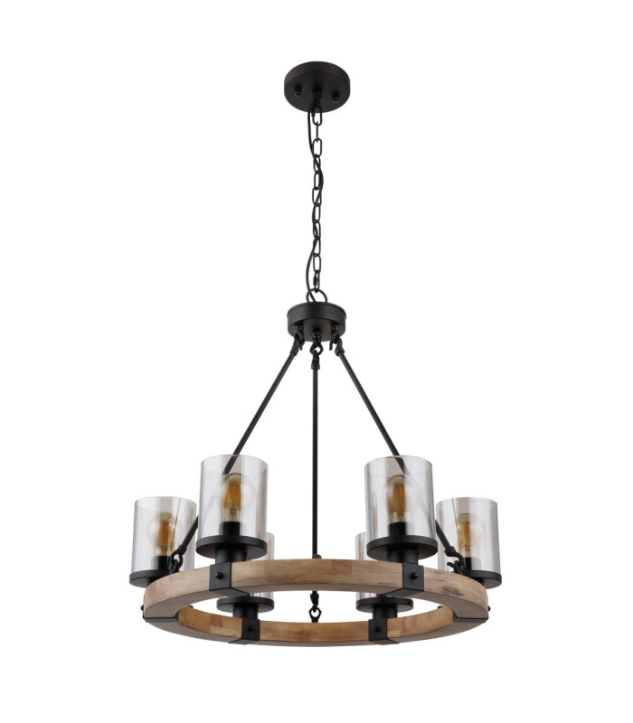 Lila Multi Arm Pendant Ceiling Light Matt Black 6x E27-2