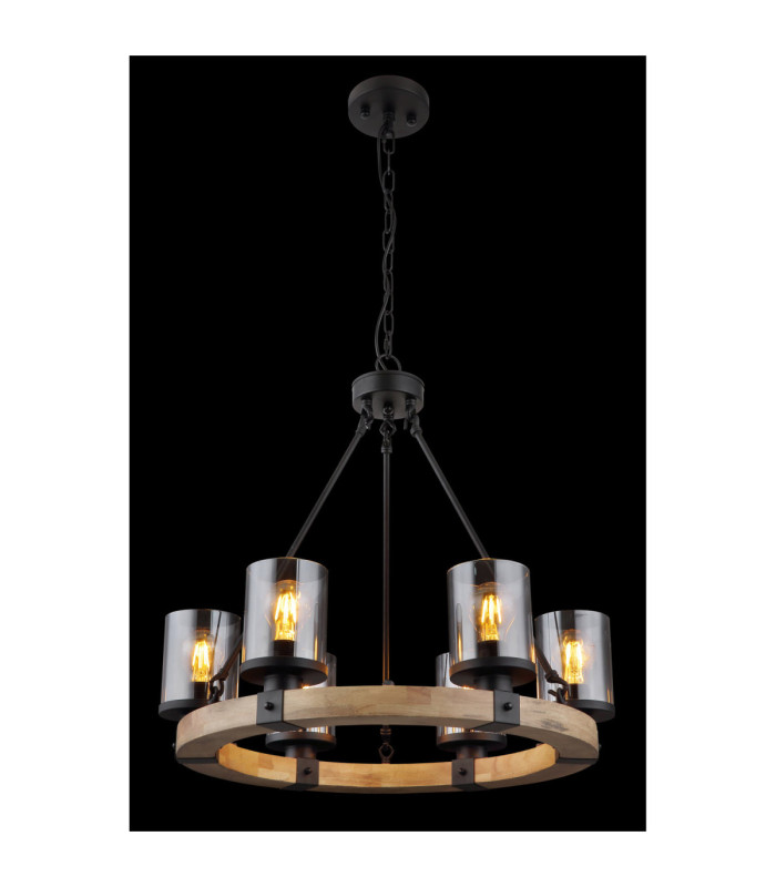 Lila Multi Arm Pendant Ceiling Light Matt Black 6x E27-4