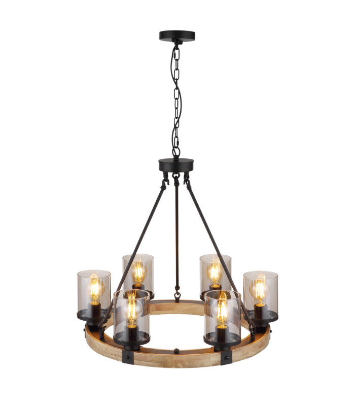 Lila Multi Arm Pendant Ceiling Light Matt Black 6x E27-5