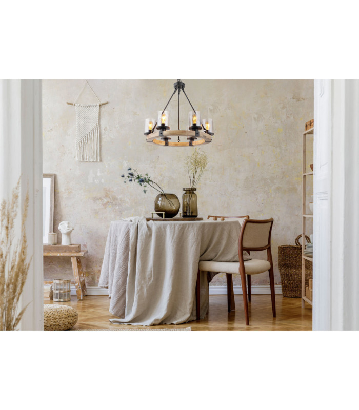 Lila Multi Arm Pendant Ceiling Light Matt Black 6x E27-6