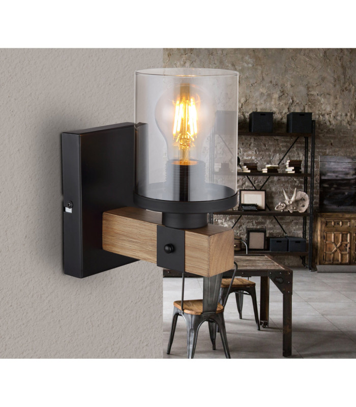 Lila Wall Lamp Matt Black 1x E27-4