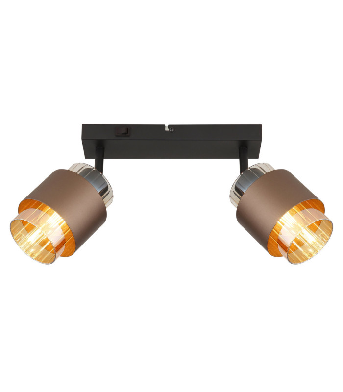 Milley Twin Ceiling Spotlight Matt Black 2x E27-3