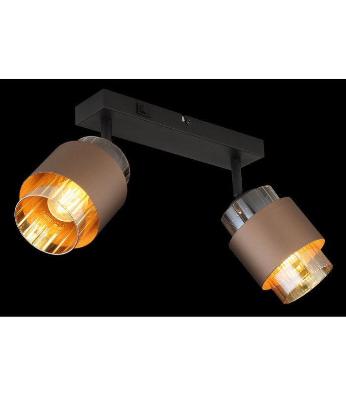 Milley Twin Ceiling Spotlight Matt Black 2x E27-6