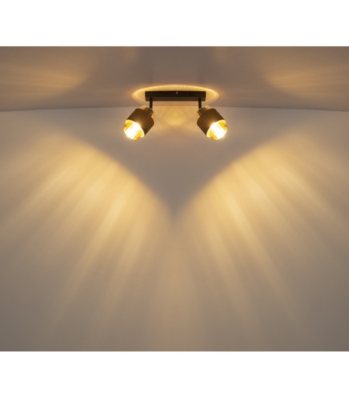 Milley Twin Ceiling Spotlight Matt Black 2x E27-8