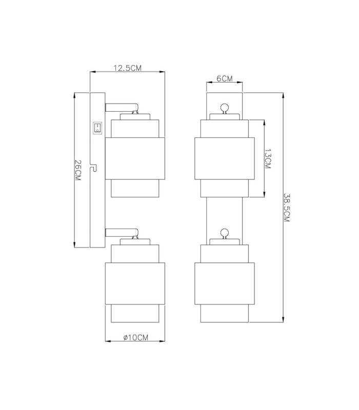 Milley Twin Ceiling Spotlight Matt Black 2x E27-10