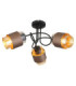 Milley Multi Arm Semi Flush Ceiling Lamp Matt Black 3x E27-1