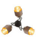 Milley Multi Arm Semi Flush Ceiling Lamp Matt Black 3x E27-3
