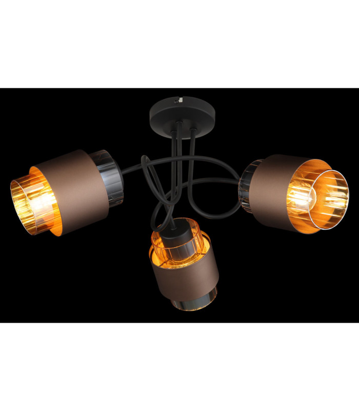Milley Multi Arm Semi Flush Ceiling Lamp Matt Black 3x E27-4
