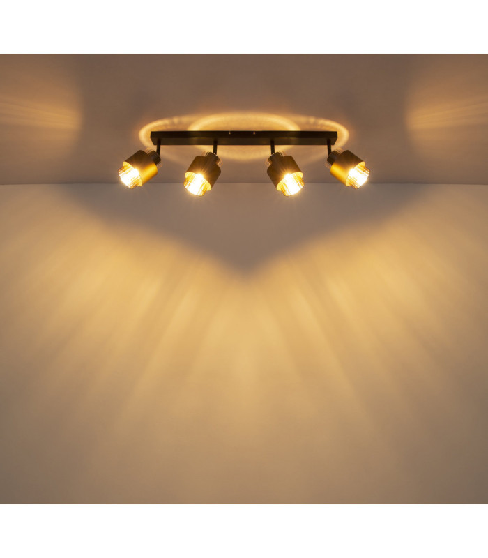Milley Ceiling Spotlight Bar Matt Black 4x E27-7