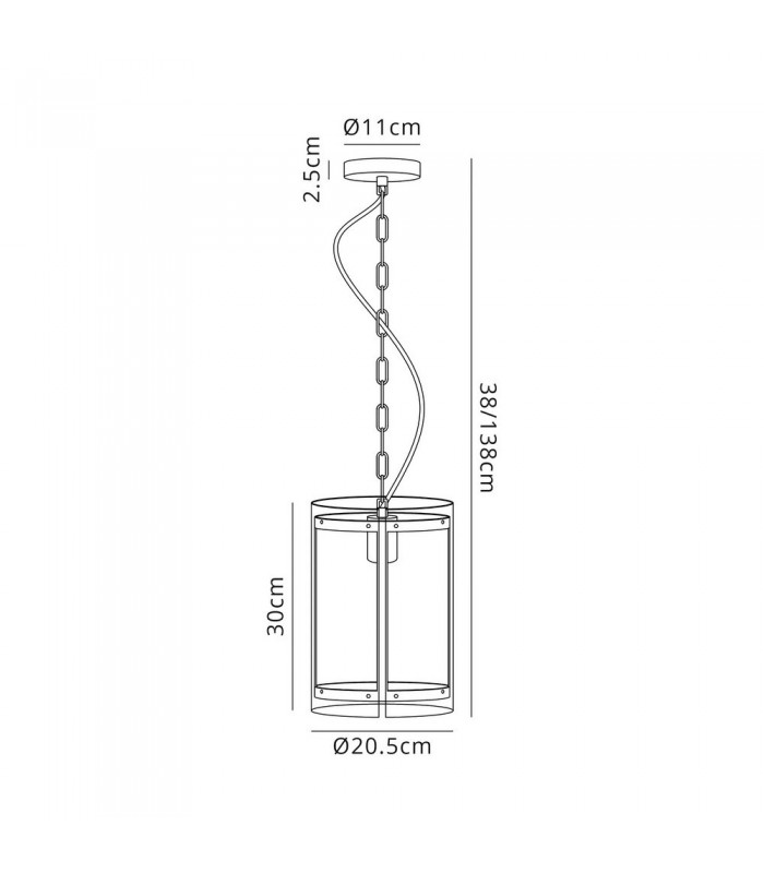 Ceiling Pendant, 1 Light E27, Matt Black - 2