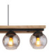 Conni Bar Pendant Ceiling Light Matt Black Smoke Glass Shade 4x E27-4