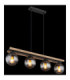 Conni Bar Pendant Ceiling Light Matt Black Smoke Glass Shade 4x E27-5