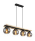 Conni Bar Pendant Ceiling Light Matt Black Dark Smoke Glass Shade 4x E27-1