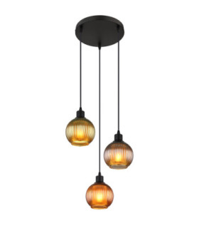Zumba Cluster Pendant Ceiling Light Matt Black 3x E27-1