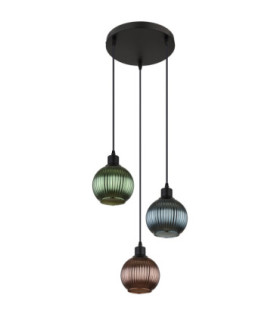 Zumba Cluster Pendant Ceiling Light Matt Black 3x E27-2