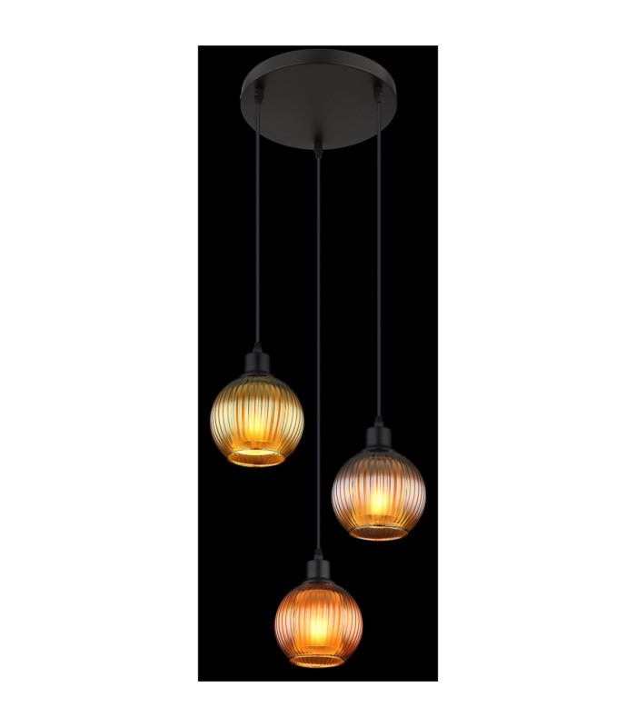 Zumba Cluster Pendant Ceiling Light Matt Black 3x E27-4