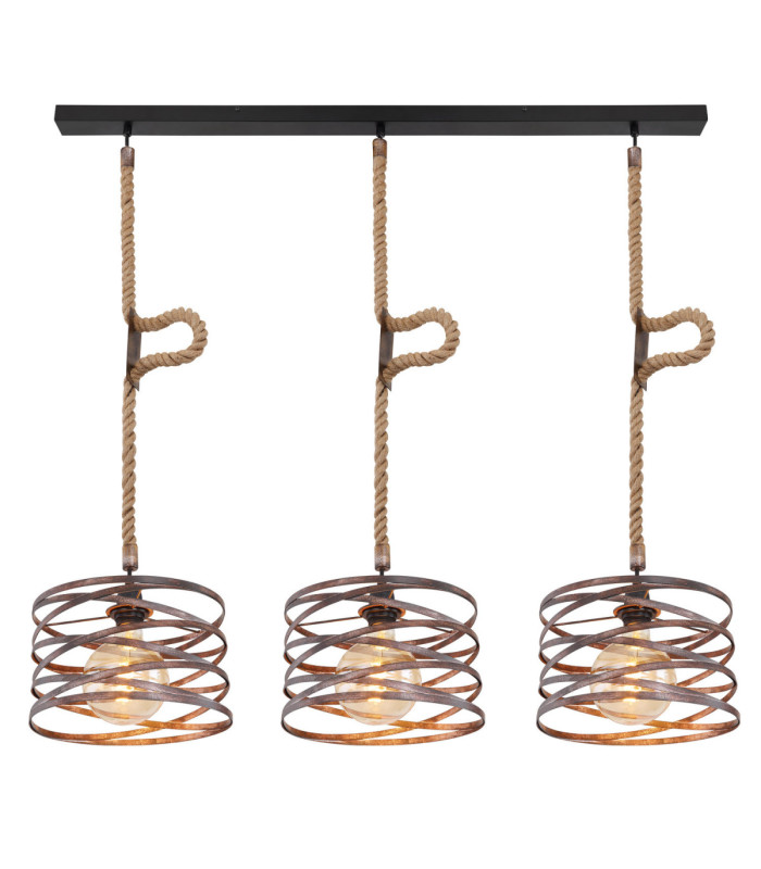 Marco Bar Pendant Ceiling Light Black 3x E27-3
