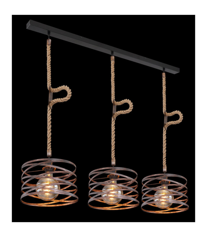Marco Bar Pendant Ceiling Light Black 3x E27-5
