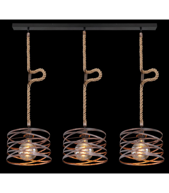Marco Bar Pendant Ceiling Light Black 3x E27-6
