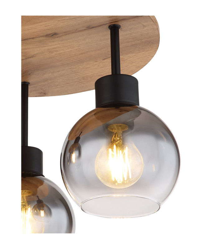 Moitas Shade Cluster Ceiling Light Matt Black 3x E27-3