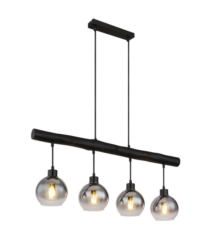 Moitas Bar Pendant Ceiling Light Matt Black 4x E27-1