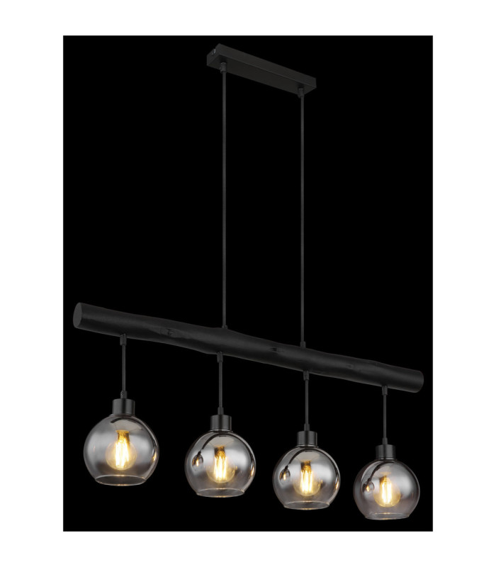 Moitas Bar Pendant Ceiling Light Matt Black 4x E27-5
