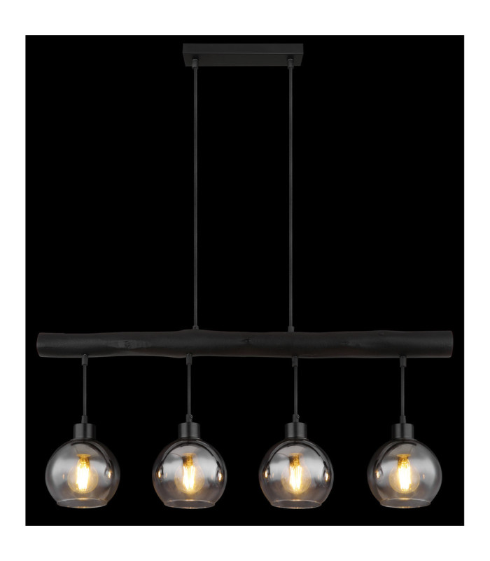 Moitas Bar Pendant Ceiling Light Matt Black 4x E27-6