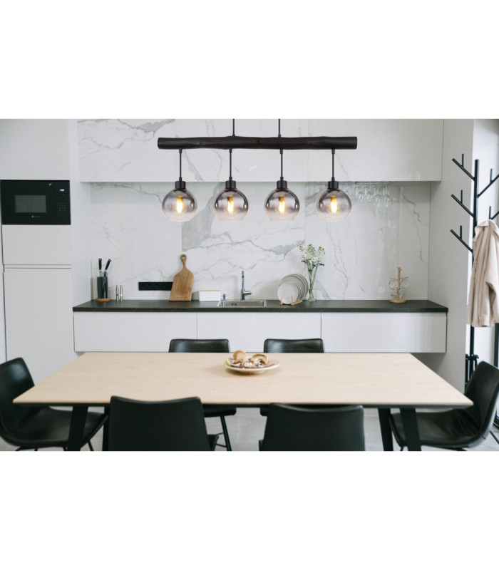 Moitas Bar Pendant Ceiling Light Matt Black 4x E27-7